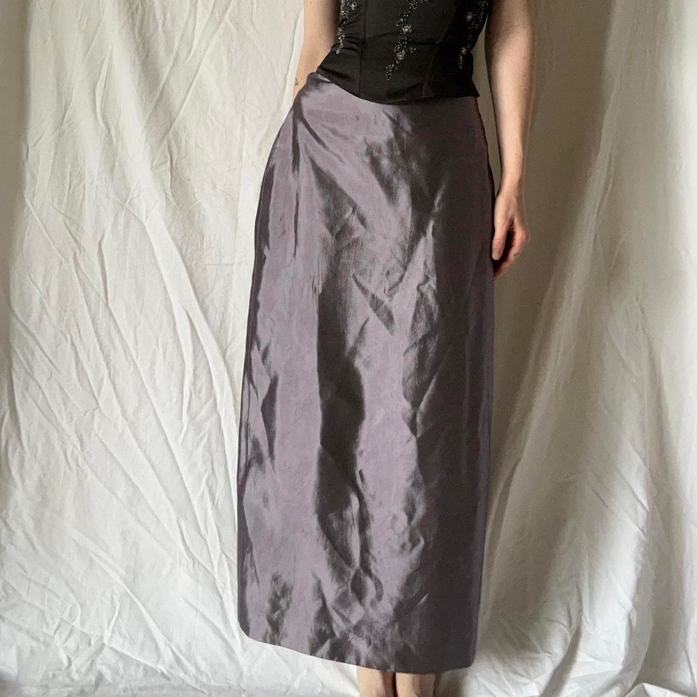 LILAC IRIDESCENT 90s PROM MAXI SKIRT